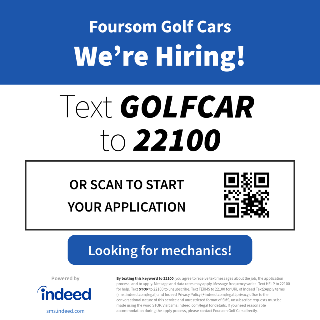 foursom golf cars we're hiring!