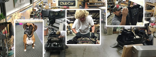 Men repairing the cars