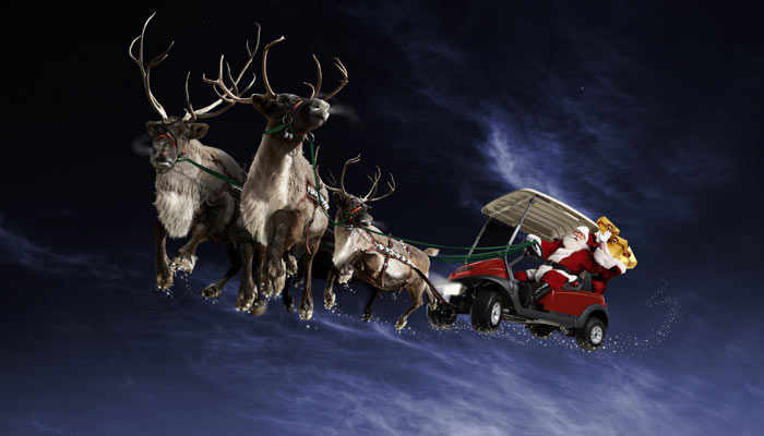 Christmas golf car