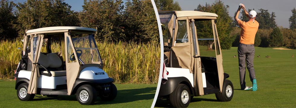 side by side of golf car