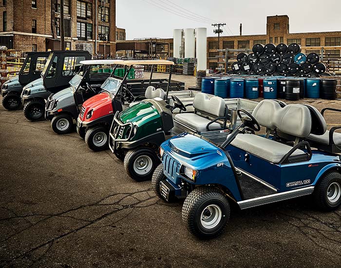 golf carts line up