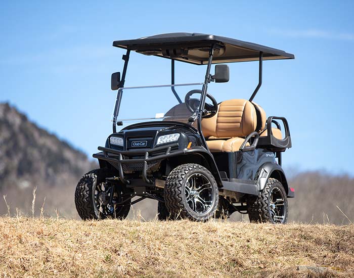 golf cart on top of mountain